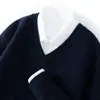 Clase Transfronteriza en Vivo Casual de Negocios Elegante Cuello en V Cachemira para Hombre Nuevo Suéter de Punto de Manga Larga Ropa Interior