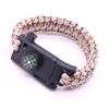 Pulseira de sobrevivência de corda de guarda-chuva de pupila de ouro Wolf Warriors 2 Mesmo estilo de acampamento de montanha Escalada Pulseira de sílex tecida à mão