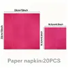 Platos Redondos de Color Sólido Rojo Rosa en Stock para Decoración de Fiesta de Cumpleaños, Platos de Papel Desechables, Manteles, Cuchillos, Tenedores y Cucharas