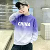 Sudadera Degradada para Niños 2026 Nueva Moda Estampada Cuello Redondo Pulóver Manga Larga Estilo Coreano Top para Niños Mayores