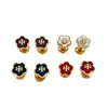 Nuevos Pendientes de Flor con Esmalte de Goteo Serie T, Suaves y Elegantes, Pendientes de Estilo Clásico, Versátiles para el Trabajo, Pendientes para Mujer