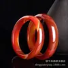 Pulseira de Ágata Vermelha Brasileira, Pulseira de Calcedônia Estilo Étnico Vermelho Chinês, Pulseira de Ágata Jade Enrolada em Seda, Pulseira de Jade Feminina