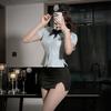 Talla Grande Chica Gorda Sexy Mujer Policía Traje Profesional Juego de Roles Estudiante Tentación Ajustada Uniforme de Maestra Ol