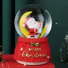 Papai Noel Transfronteiriço Bola de Cristal Luminosa Caixa de Música Enfeites Decoração de Natal Bola de Vidro Presentes para Crianças Venda por Atacado