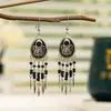 Joyería Daisy Pendientes de Semilla de Vidrio Gota de Agua de 14 Colores Pendientes Colgantes de Oreja Bohemios de Múltiples Capas Pendientes de Botón Joyería de Yunnan