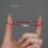Riqueza a través de CírculosPulsera de Hilo Rojo del Año Zodiacal de Plata de Ley S925 para Mujer, Pulsera de la Fortuna de Moneda de Cobre Estilo Chino, Ajustable