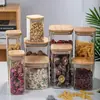 Frasco Sellado Cuadrado de Vidrio de Borosilicato Personalizado por el Fabricante con Tapa Gran Capacidad Almacenamiento Té Cocina Almacenamiento Frasco de Almacenamiento