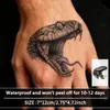 Os Populares Adesivos de Tatuagem Herbal de Cobra Preta da Temu São Tatuagens de Cobra Duradouras, à Prova d'Água, Fofas, Selvagens e Dominadoras para Homens e Mulheres nos Braços