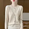 Lana Pura Primavera Otoño Invierno Nueva Ropa Exterior Cuello Redondo Top Moderno 010 Abrigo Cardigan de Lana Capa Base de Punto para Mujer Hombre