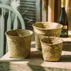 Cesta de Flores de Planta de Paja Natural, Maceta Creativa Tejida a Mano de Mimbre y Ratán, Cesta Tejida al por Mayor para Jardinería de Suculentas