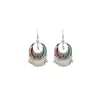 Estilo Étnico Pendientes de Borla de Plata Miao Atracciones Turísticas Accesorios de Vacaciones en Yunnan Gancho de Oreja de Campana Metálica Artística Vintage