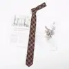 Corbata Marrón Camisa Oscura para Estudiantes Varones, Estilo Universitario, Rayas Color Café Retro Corbata de Lazo JK Decorativa Sin Corbata, Accesorio para Mujer
