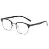 H16100 Lentes Casuales de Negocios para Hombre Montura TR Simple de Pierna Gruesa con Puente para Cejas Espejo Plano Cómodo Cuadrado para Miopía