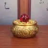 Adorno de Cuenco del Tesoro de Doble Pez de las Ocho Bendiciones de Latón, Cuenco del Tesoro Atractor de Riqueza Lleno de Lingotes, Artesanía Atractora de Riqueza para Escritorio de Entrada