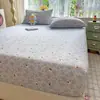 Lençol de baixo com elástico de algodão acolchoado, peça única, colcha de cobertura total, adequado para quartos de dormitório e quartos, fofo e com tema de desenho animado, conjunto de cama de três peças