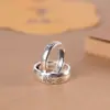 Produtos de Prata de Alta Qualidade: Anéis de Casal em Prata Pura 999 com Nuvem Antiga e Caractere de Bênção, Abertura Ajustável, Anéis de Prata Chineses Simples e Modernos