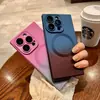 Adecuado para iPhone 17 Pro Max Cuadrado Degradado Dos Tonos Manzana 16 Funda Magnética para Teléfono Cobertura Completa de Lente 15 Lujo Ligero