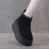 Botas de moda que aumentan la altura para mujer 2026 Nueva Llegada Primavera y Otoño Estilo Caliente Botas de Nieve Suela Gruesa Botas Cortas para Personas Petitas Calidez Adicional de Terciopelo