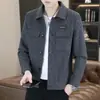 Ropa de Trabajo Otoño e Invierno Chaqueta de Lana Príncipe de Gales para Hombre Ropa Casual para Hombre Estilo Urbano de Gama Alta Chaqueta Corta Top