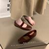 Sapatos de Ballet Mary Jane para Mulheres 2024 Novos Franceses Elegantes para Todos os Fósforos Sapatos de Couro de Boca Rasa