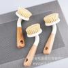 Escova de Pote de Sisal Natural Doméstica Cabo Longo Lavar Louça Panela Cozinha Multi-Funcional Cabo de Madeira Escova de Limpeza Escova de Fogão