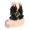 Acessórios de Cabelo Infantis com Laço e Rabo de Cavalo Cacheado, Peruca de Rabo de Cavalo Cacheado Curto para Meninas, Peruca de Rabo de Cavalo com Laço Infantil