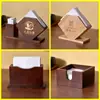 Caja de pañuelos de bambú y madera, caja cuadrada para servilletas comercial, caja de pañuelos creativa para hoteles, restaurantes y cafeterías, personalizable con logotipo