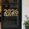 Creativos Digitales 2026 Pegatinas Decorativas de Ventana para Año Nuevo Pegatinas para Puerta de Vidrio del Festival de Primavera Pegatinas para Ventana de Oro Cepillado Autoadhesivas