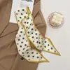 Novo Lenço Pequeno Chanfrado Feminino Branco High-end Estilo Coreano Estilo Japonês Gravata de Bolsa Faixa Estreita para Cabelo Fita de Lenço Lenço Estilo Coreano