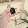 Correa de reloj metálica de cadena de trébol de cuatro hojas pequeña de doble fila, compatible con Apple 10, 11, Huawei 11 Fit 5, GT 6 y pulseras Xiaomi