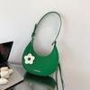 Bolso pequeño con textura popular de este año, nuevo bolso de mujer de primavera y verano 2024, bolso de media luna con hombro bajo el brazo de color caramelo simple