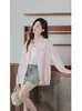 Jaqueta Camisa Listrada Bordada Atacado para Mulheres, Nova Camisa Casual de Nicho para Primavera e Outono, Cardigan Top de Design Solto