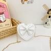 Bolso Mini Simple y Lindo para Niños 2024 Verano Nuevo Estilo Coreano Combinable Bolso Bandolera de Hombro con Lazo Corazón de Durazno