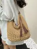 Bolso Tejido Hueco Estilo Bosque Modelo Nuevo 2026 Gran Capacidad Estilo Perezoso Bolso de Hombro para Debajo del Brazo Bolso de Playa para Vacaciones en la Costa