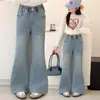 Jeans para Niña Primavera y Otoño 2026 Nuevos Elegantes Pantalones Acampanados Infantiles para Niños Mayores Modernos Pantalones Largos con Forma de Corazón de Primavera