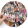 50 Pegatinas Ojo de Gato para Miembros de Grupos de Ídolos Femeninos, Pegatinas Decorativas Impermeables DIY para Teléfonos Móviles y Tazas Térmicas