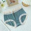Ropa interior de seda de hielo sin costuras para mujer, ropa interior de encaje con fondo de artemisa, bragas con lazo de encaje para levantar las caderas de niña
