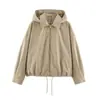Chaqueta de estilo europeo y americano, moderna, versátil, holgada, adelgazante, con capucha desmontable, nuevo top casual de otoño con cremallera
