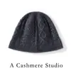 Chapéu feminino de cashmere, espesso e quente, novo chapéu de pescador trançado versátil casual para outono e inverno, faz o rosto parecer menor, transfronteiriço