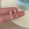 Brincos Elegantes e Modernos de Estrela de Cinco Pontas com Zircônia e Franja em Gota d'Água, Brincos Pequenos e de Design Único, Acessórios de Orelha Modernos e Simples