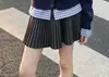Conjunto de Roupa de Outono para Meninas, Estilo Academia, Falso Duas Peças, Cardigã de Tricô Patchwork, Novo Estilo 2026, Saia Plissada Infantil Estilosa, Tendência