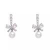 Pendientes de perlas de lazo 2023, nuevo diseño de nicho, pendientes de alta calidad, pendientes para niñas, novias, temperamento dulce