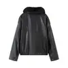 ZA Europa Transfronteriza Comercio Exterior Ropa de Mujer AliExpress Venta Caliente 2026 Cuello de Piel Sintética Chaqueta Abrigo de Cuero