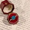 Colar com Pingente Octogonal Clássico de Cabeça de Touro com Corte Rosa Paraíba, Brincos de Diamante Coloridos, Anel de Diamante Rosa, Pulseira Azul Oceano