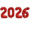 Balão Digital de Folha de Alumínio Transfronteiriço 16 polegadas 32 polegadas 40 polegadas Conjunto para Véspera de Ano Novo 2026 Balões de Dia de Ano Novo
