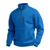 Moletom Waffle Meio Zíper Gola Alta Masculino Outono/Inverno 2025 Moletom Masculino Camisa Básica Casual Masculina Moletom