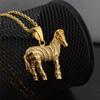 Japonês, coreano, europeu e americano cross-border zebra animal pingente moda moda all-match personalizado titanium aço colar twist chain