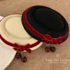 Ambiente Navideño Lazo Sombrero de Cereza Vestido de Noche para Mujer Accesorios para el Cabello Pasador Pasador Disfrazamiento Dulce Tocado