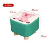 Taburete cuadrado patrón animal moda para el hogar taburete para cambiarse los zapatos taburete redondo taburete creativo para sofá dormitorio sala de estar madera maciza taburete pequeño