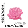 Patch de Bordado de Flor Rosa com Glitter Novo Estilo Patch Floral com Adesivo Termocolante para Decoração de Jaquetas, Sapatos e Malas